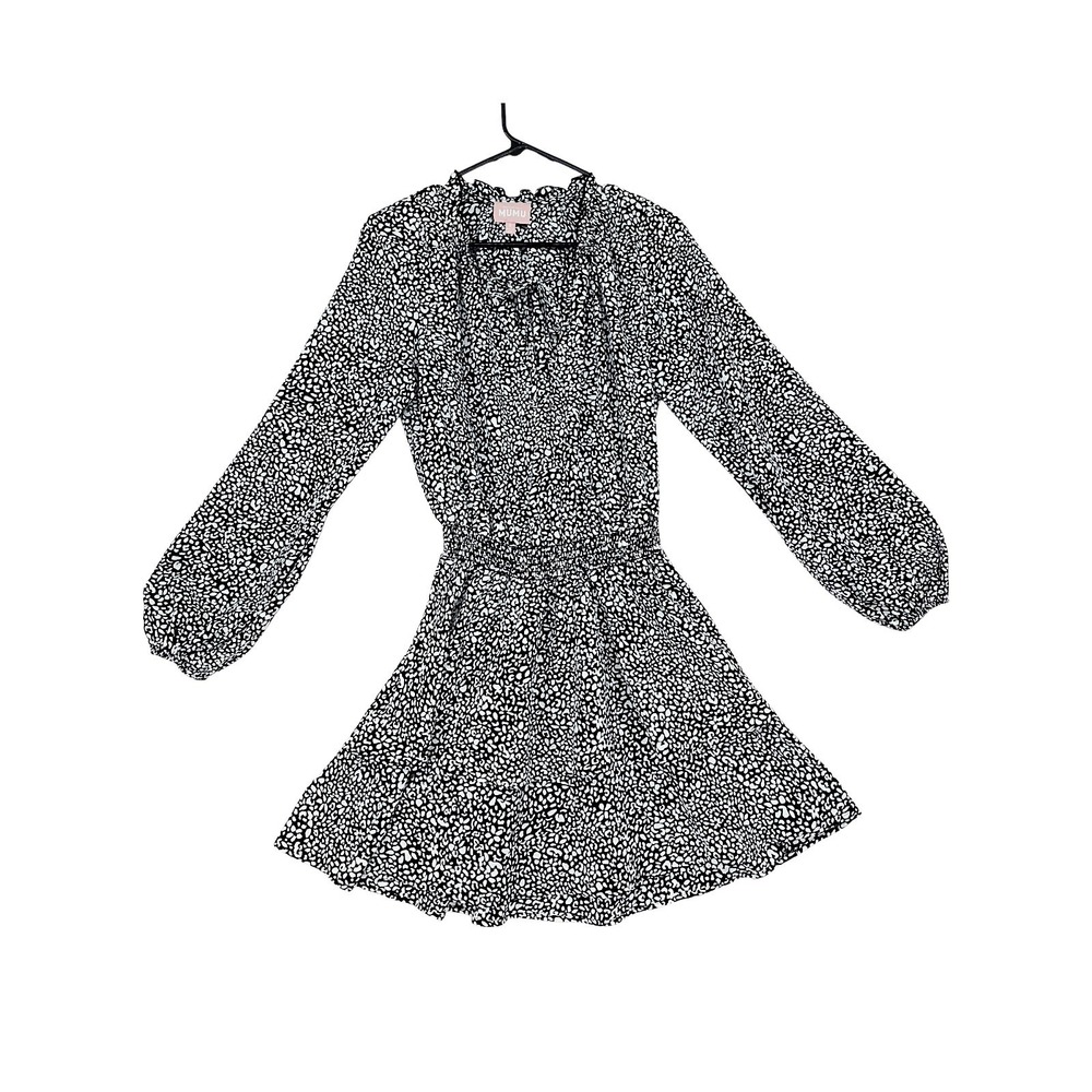 Show Me Your Mumu Mini Dress S Black White Animal Print Tatum Feminine Flowy